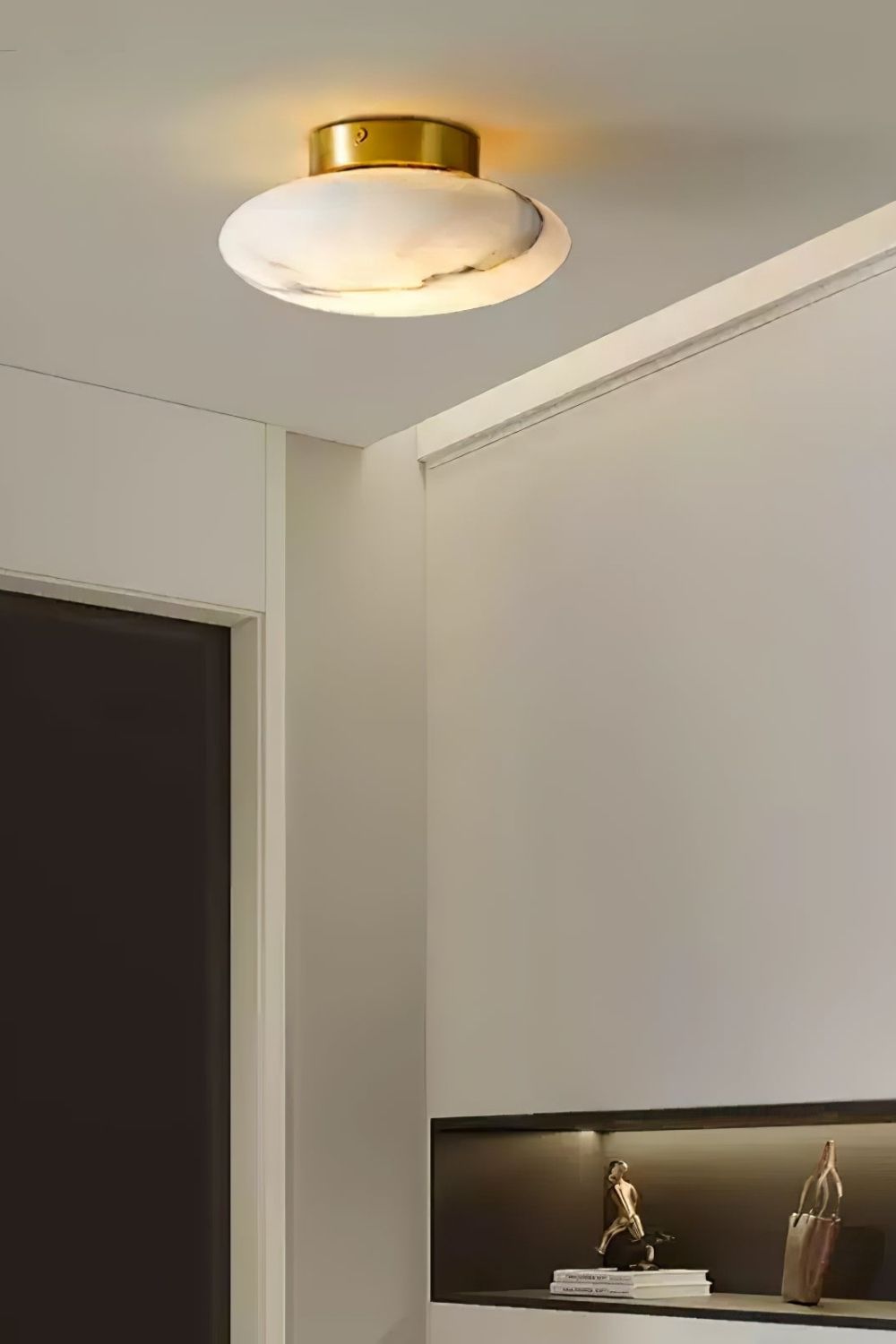 Alabaster Oval Ceiling Lamp - view 2 | morylighting