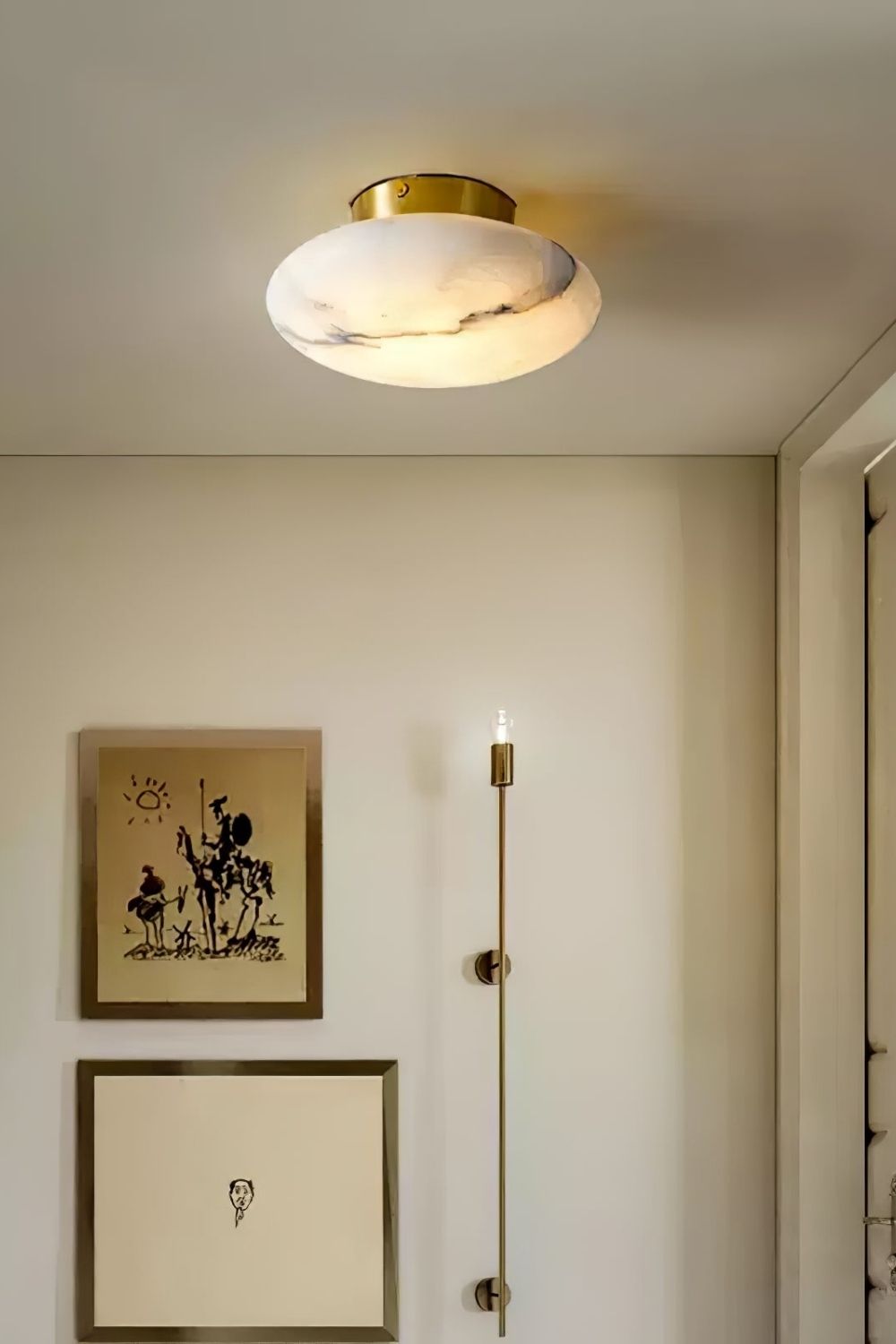 Alabaster Oval Ceiling Lamp - view 3 | morylighting