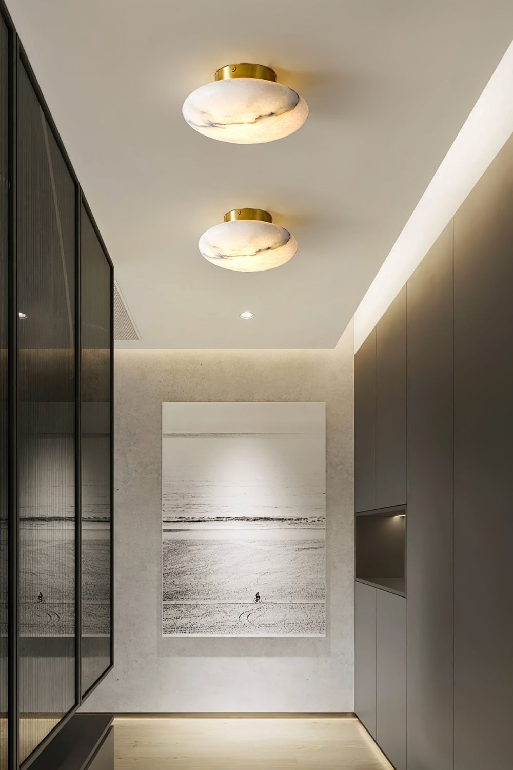 Alabaster Oval Ceiling Lamp - view 5 | morylighting