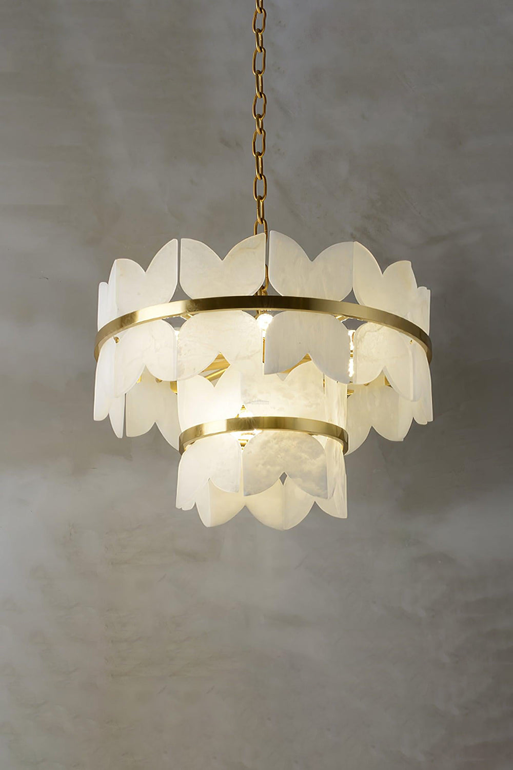 Alabaster Petal Tier Chandelier - view 7 | morylighting