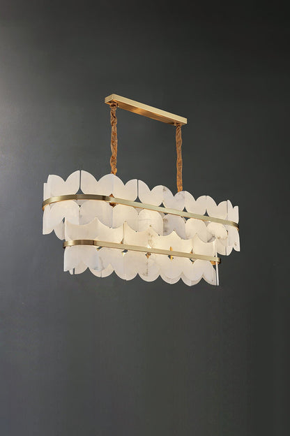 Alabaster Petal Tier Chandelier - view 25 | morylighting