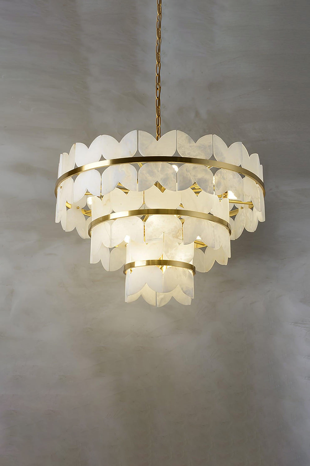 Alabaster Petal Tier Chandelier - view 8 | morylighting