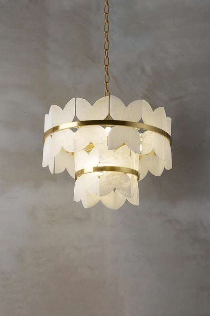 Alabaster Petal Tier Chandelier - view 10 | morylighting