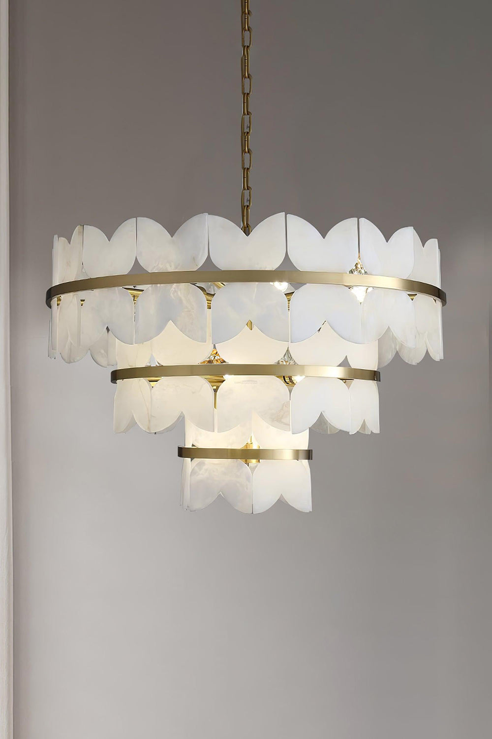 Alabaster Petal Tier Chandelier - view 11 | morylighting