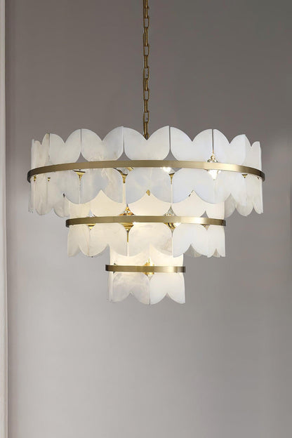 Alabaster Petal Tier Chandelier - view 11 | morylighting