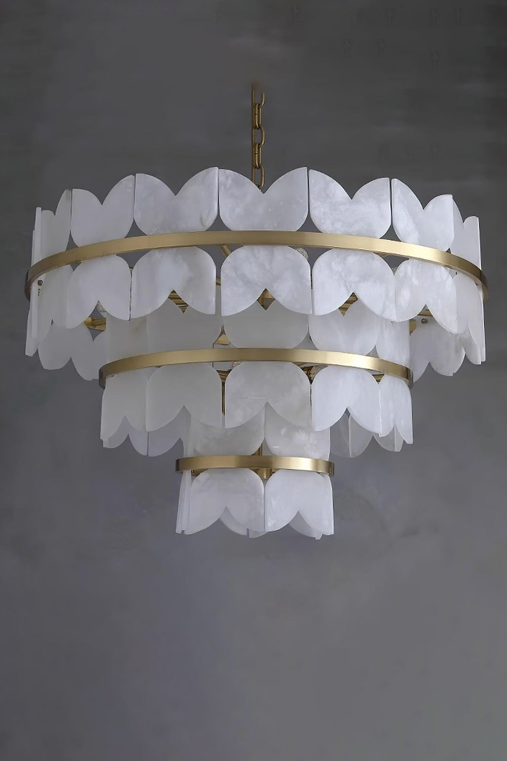 Alabaster Petal Tier Chandelier - view 18 | morylighting