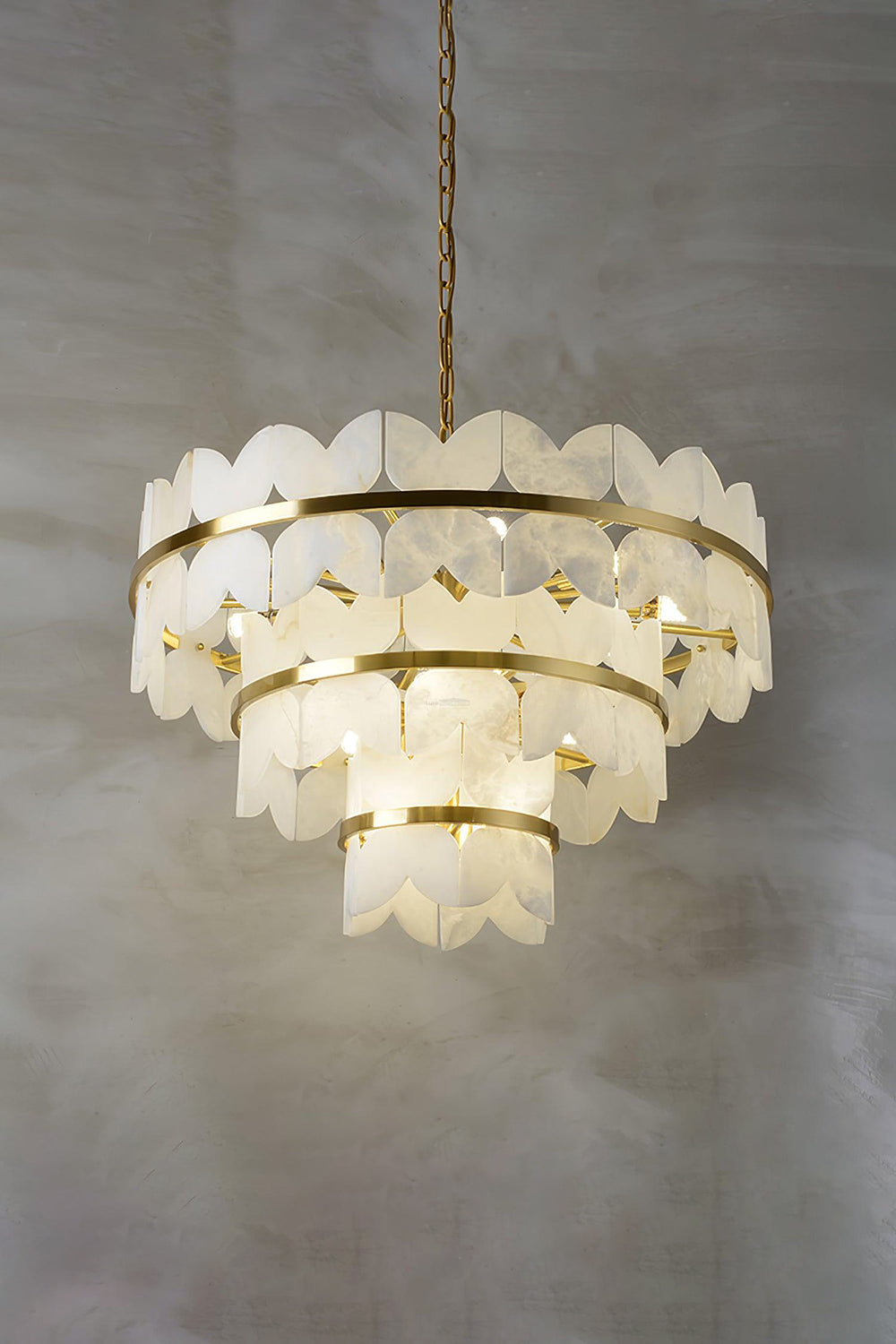 Alabaster Petal Tier Chandelier - view 16 | morylighting