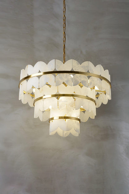 Alabaster Petal Tier Chandelier - view 16 | morylighting
