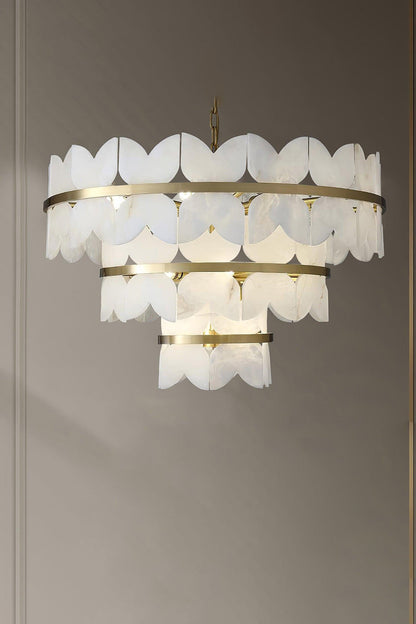 Alabaster Petal Tier Chandelier - view 20 | morylighting