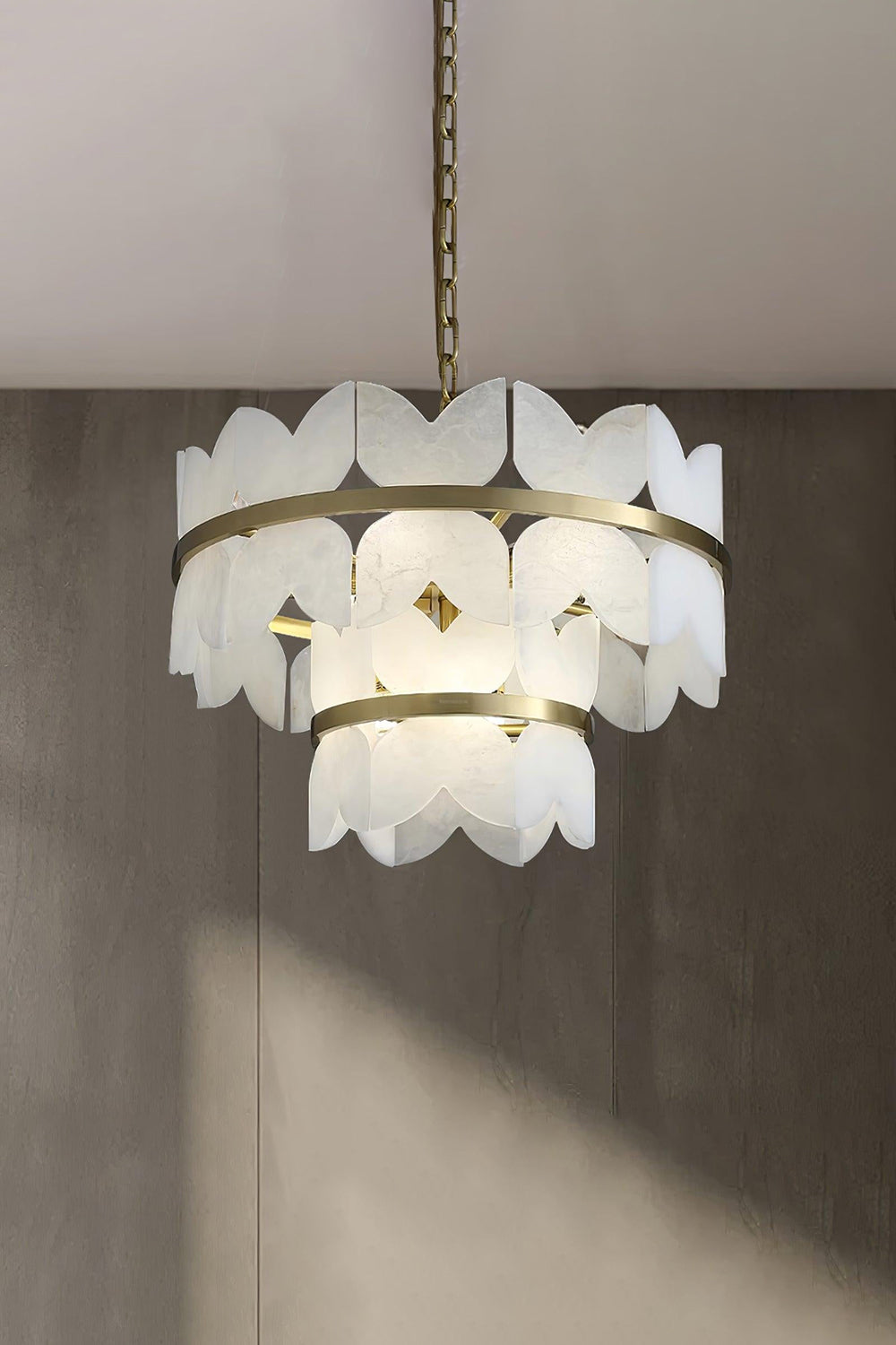 Alabaster Petal Tier Chandelier - view 13 | morylighting