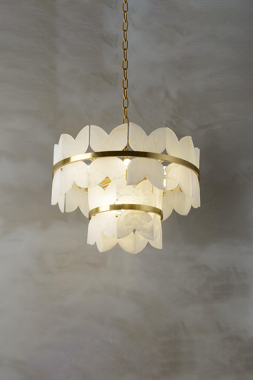 Alabaster Petal Tier Chandelier - view 9 | morylighting