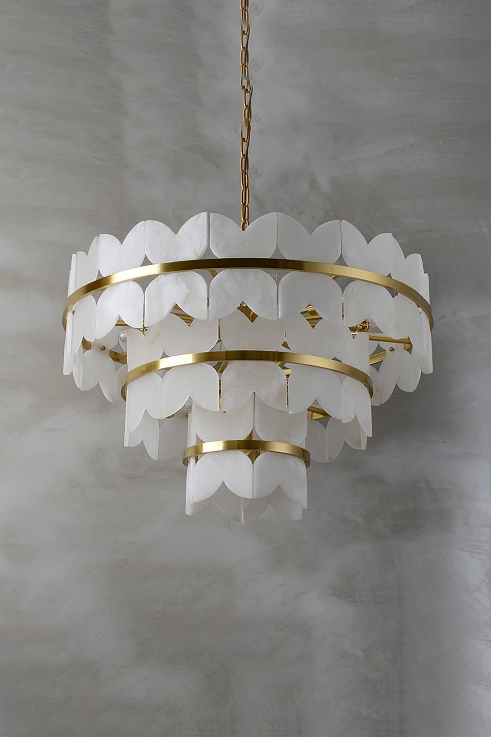Alabaster Petal Tier Chandelier - view 17 | morylighting