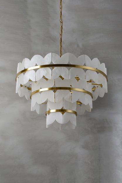 Alabaster Petal Tier Chandelier - view 17 | morylighting
