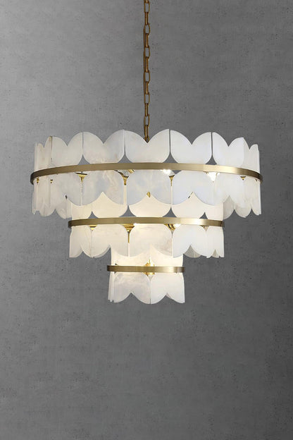 Alabaster Petal Tier Chandelier - view 12 | morylighting