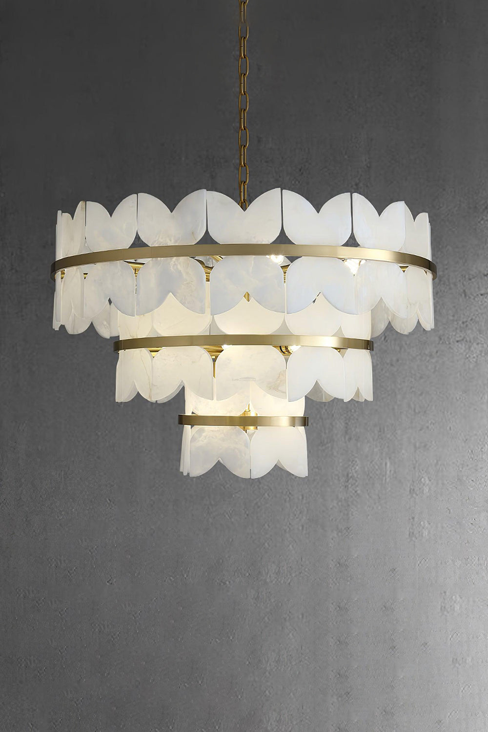 Alabaster Petal Tier Chandelier - view 14 | morylighting