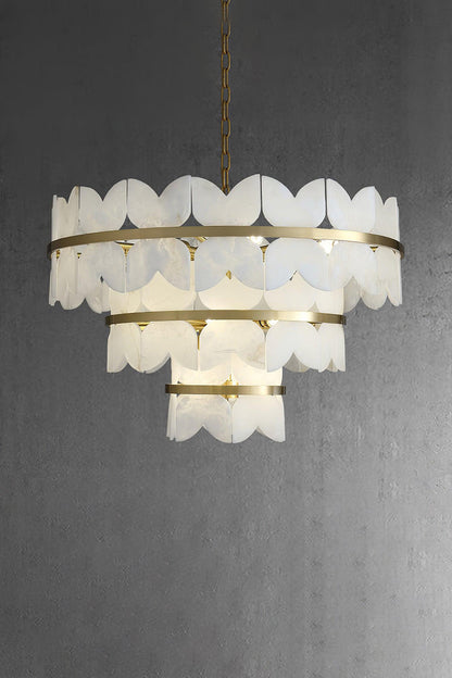 Alabaster Petal Tier Chandelier - view 14 | morylighting