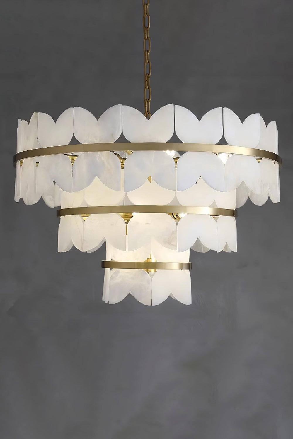 Alabaster Petal Tier Chandelier - view 19 | morylighting