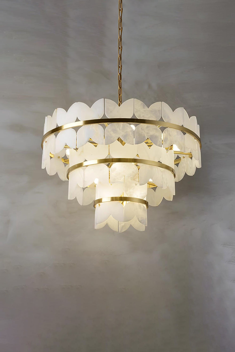 Alabaster Petal Tier Chandelier - view 5 | morylighting