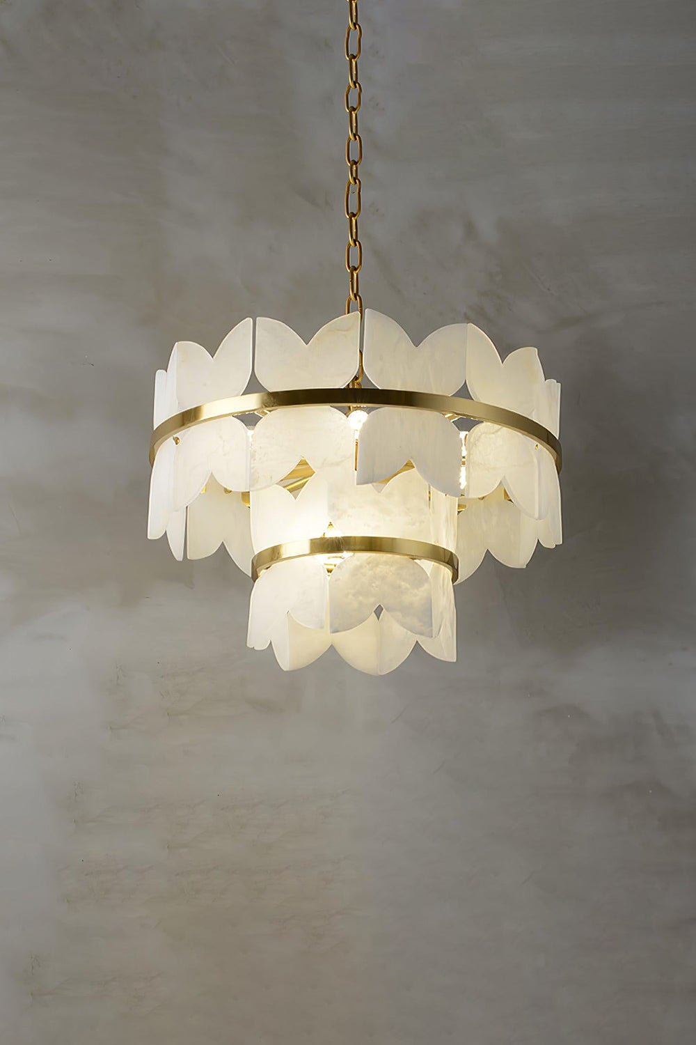 Alabaster Petal Tier Chandelier - view 6 | morylighting