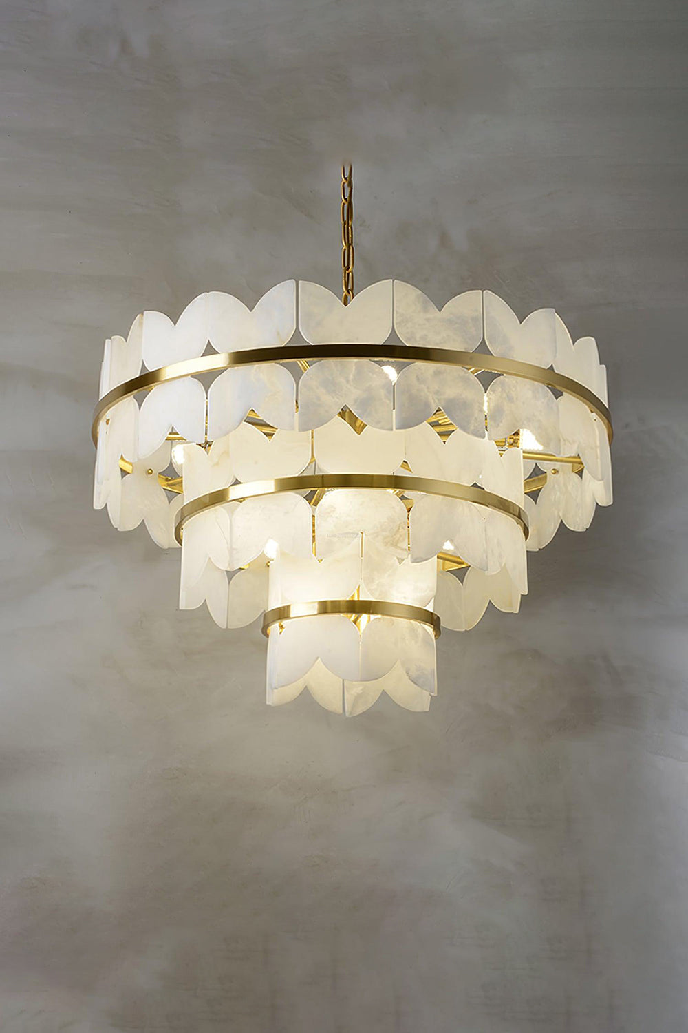 Alabaster Petal Tier Chandelier - view 15 | morylighting