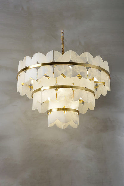 Alabaster Petal Tier Chandelier - view 15 | morylighting