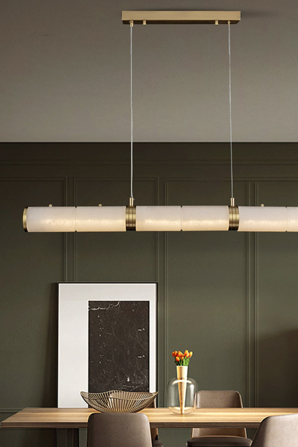Alabaster Pillar Linear Chandelier - morylighting