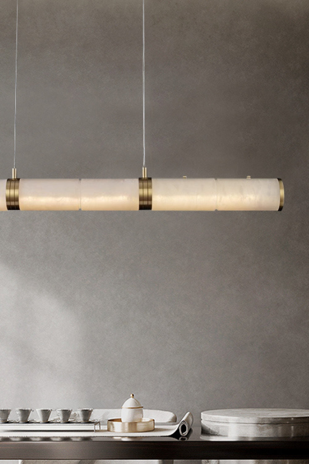 Alabaster Pillar Linear Chandelier - morylighting