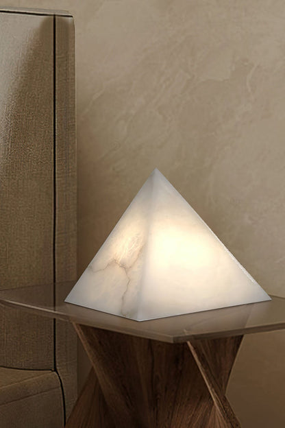 Alabaster Pyramid Table Lamp - view 2 | morylighting