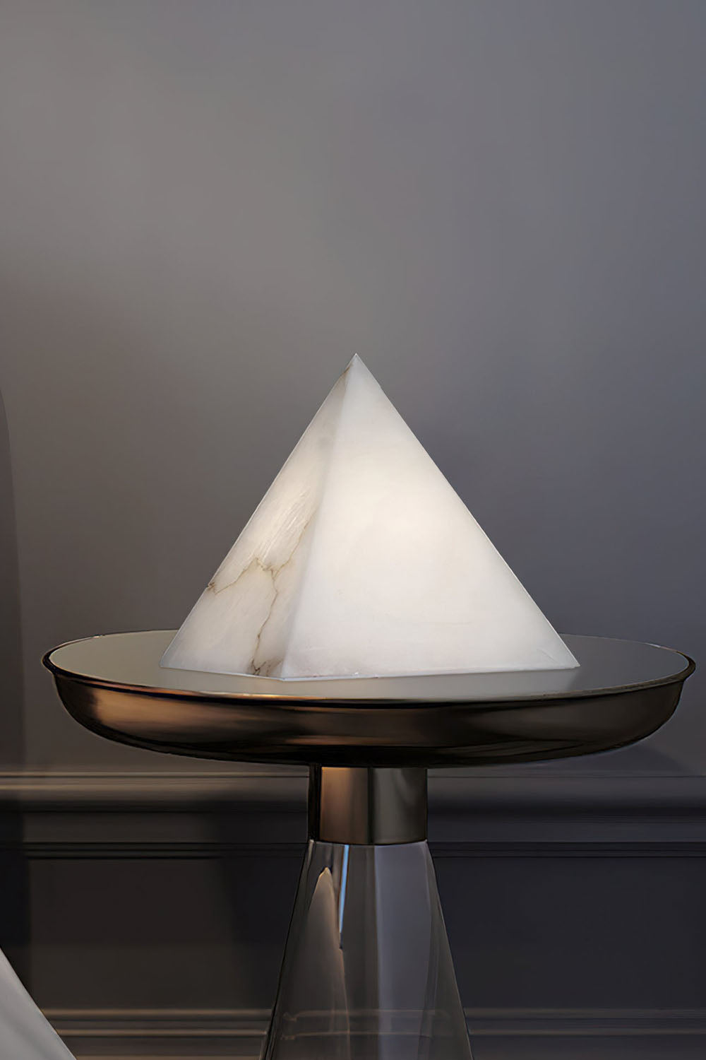 Alabaster Pyramid Table Lamp - view 11 | morylighting
