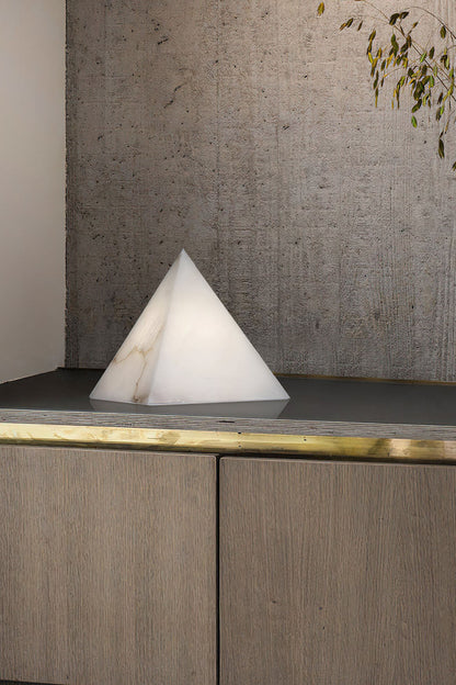 Alabaster Pyramid Table Lamp - view 4 | morylighting