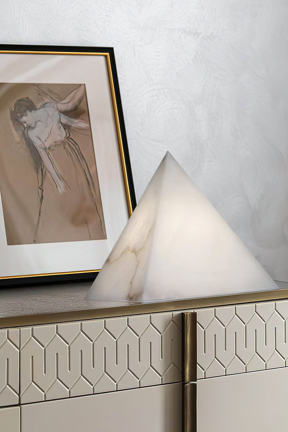 Alabaster Pyramid Table Lamp - view 13 | morylighting