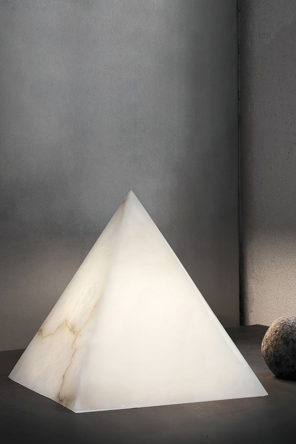 Alabaster Pyramid Table Lamp - view 6 | morylighting