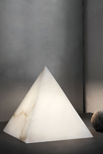 Alabaster Pyramid Table Lamp - view 6 | morylighting