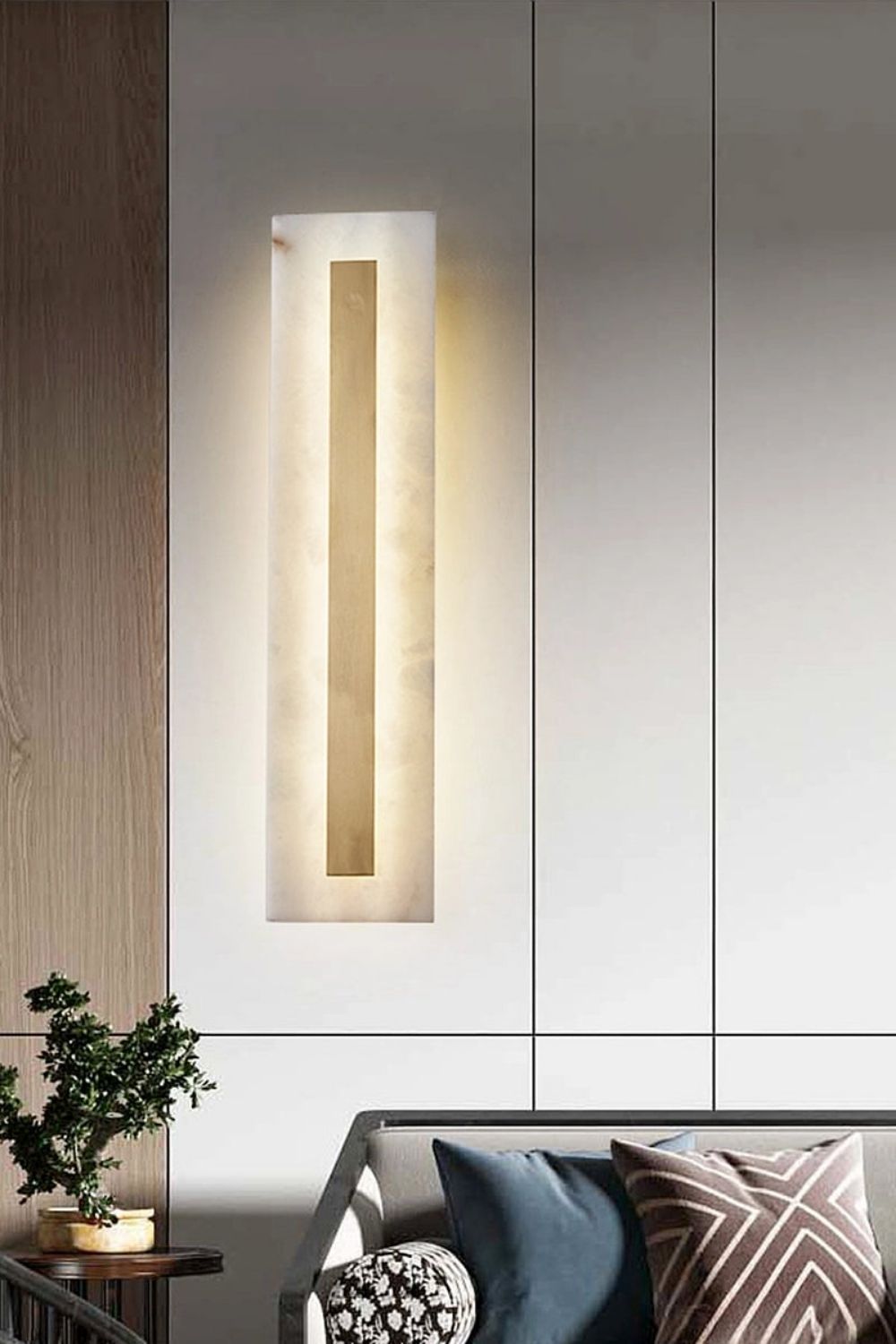 Alabaster Rounded Wall Lamp - view 3 | morylighting