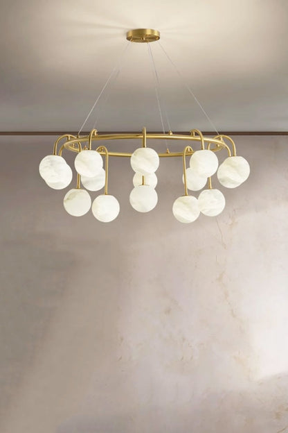Alabaster Sphere Ring Chandelier - view 10 | morylighting
