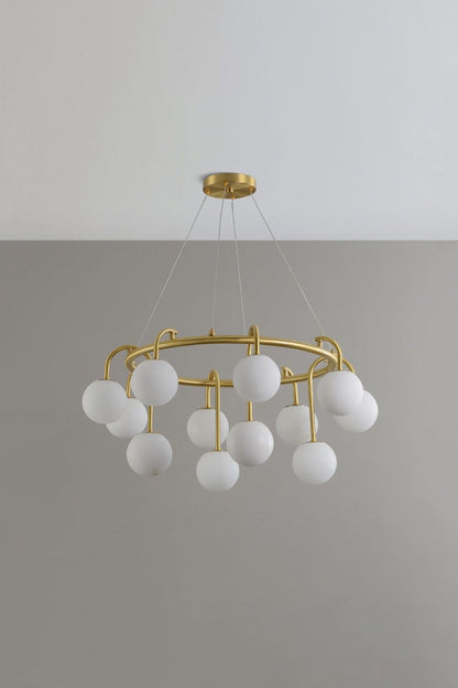 Alabaster Sphere Ring Chandelier - view 14 | morylighting