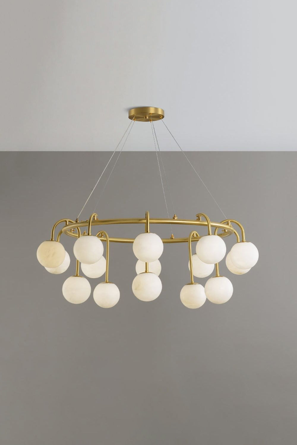 Alabaster Sphere Ring Chandelier - view 12 | morylighting