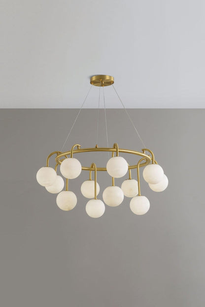 Alabaster Sphere Ring Chandelier - view 16 | morylighting