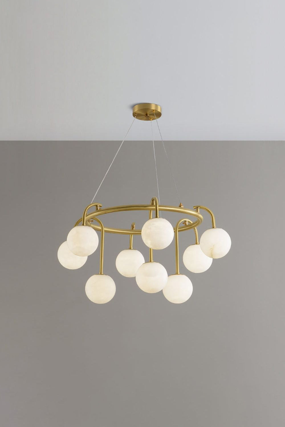 Alabaster Sphere Ring Chandelier - view 13 | morylighting
