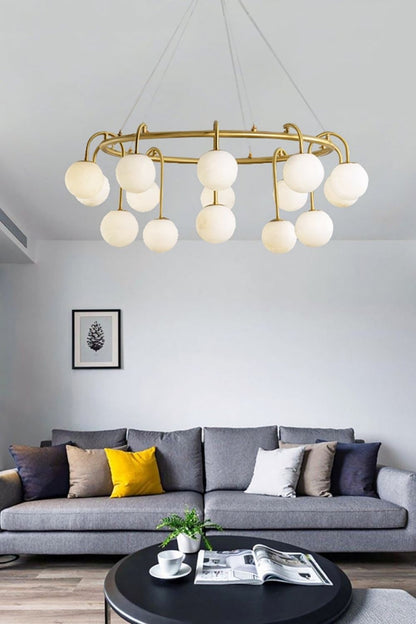Alabaster Sphere Ring Chandelier - view 8 | morylighting