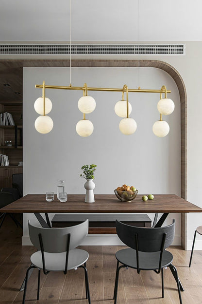 Alabaster Sphere Ring Chandelier - view 9 | morylighting