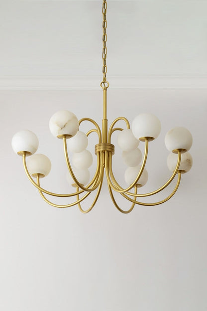 Alabaster Spherical Radial Chandelier - view 7 | morylighting