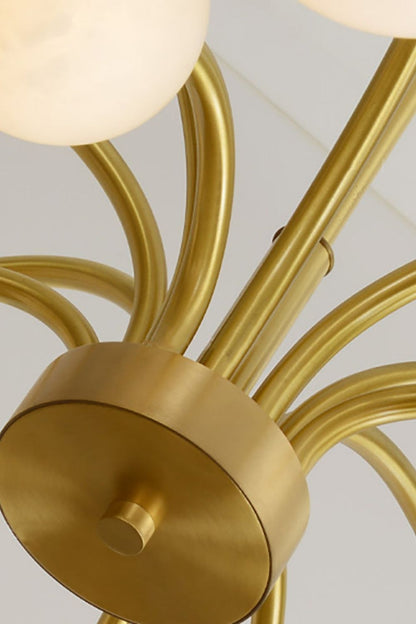 Alabaster Spherical Radial Chandelier - view 10 | morylighting