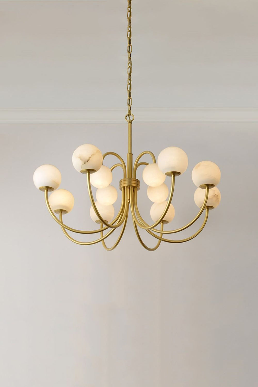 Alabaster Spherical Radial Chandelier - view 6 | morylighting
