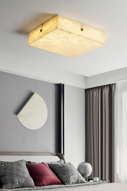 Alabaster Square Flushmount Ceiling Light - view 2 | morylighting