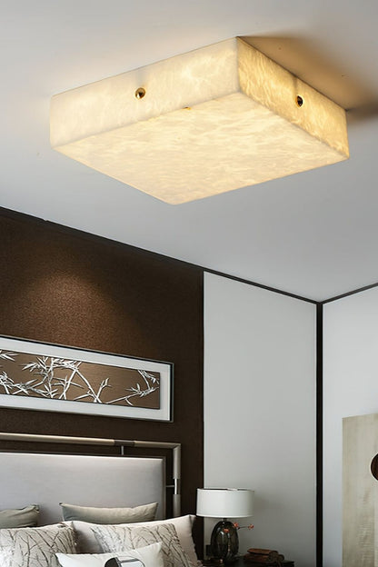 Alabaster Square Flushmount Ceiling Light - view 7 | morylighting