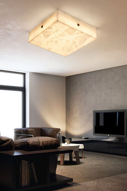 Alabaster Square Flushmount Ceiling Light - view 5 | morylighting