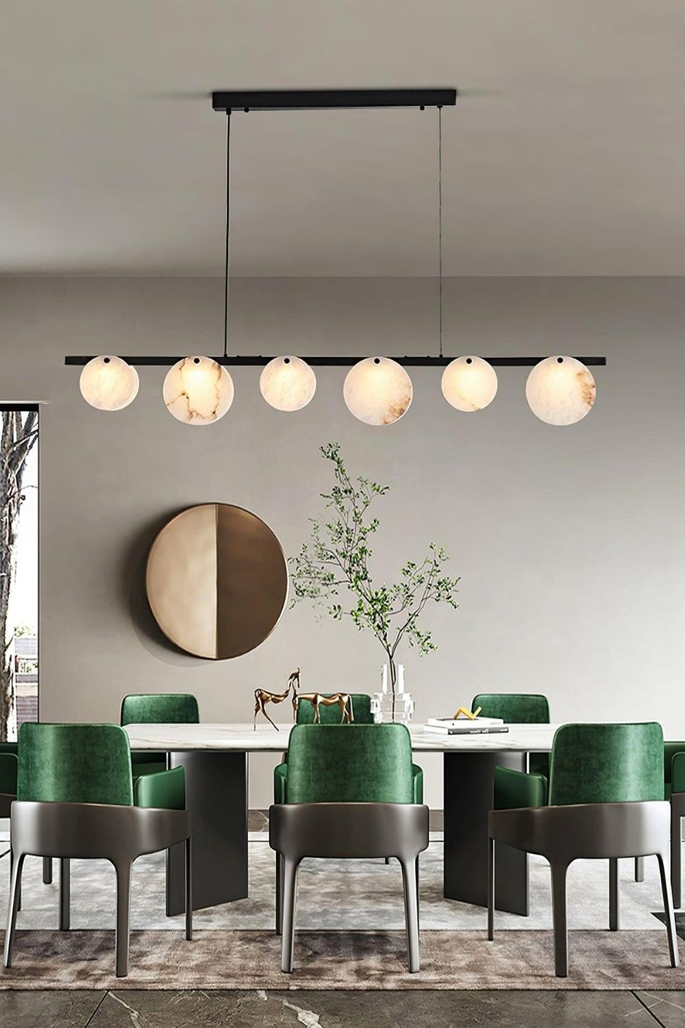 Alabaster Trinidad Dining Room Chandelier - view 2 | morylighting