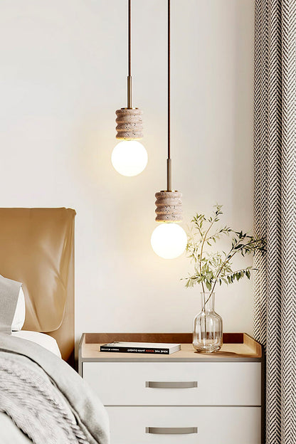 Alvia Travertine Pendant Lamp - view 4 | morylighting