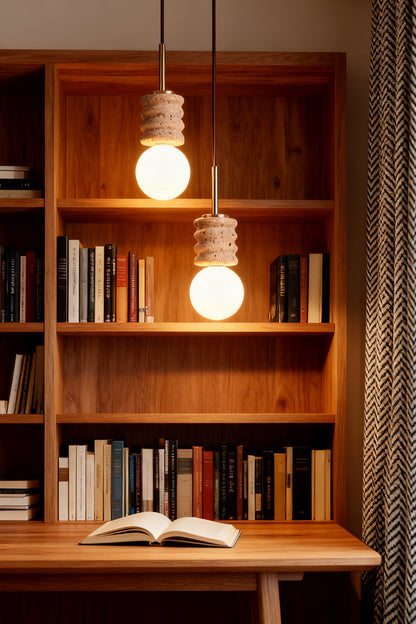 Alvia Travertine Pendant Lamp - view 9 | morylighting